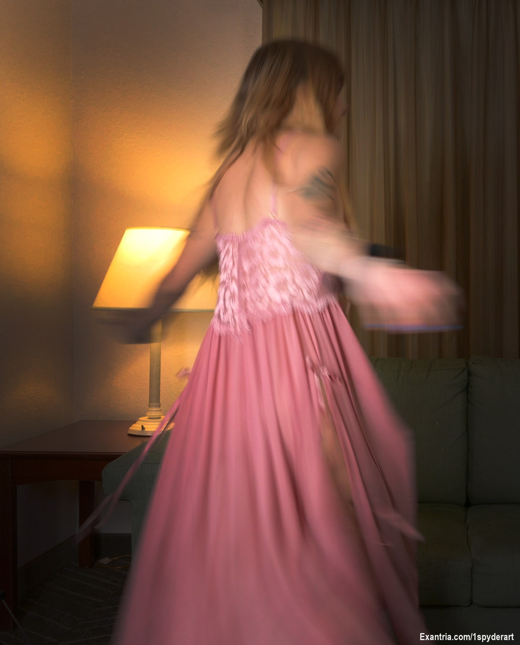 Hazel Ash loved this pink slip so much she couldn't help it she broke out in dance... The pics don't show her pure joy!!!